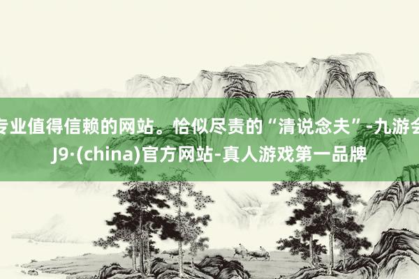 专业值得信赖的网站。恰似尽责的“清说念夫”-九游会J9·(china)官方网站-真人游戏第一品牌